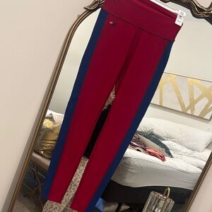 Aviator Nation Vibrant Red and Navy Leggings